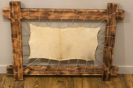 Cadre à peindre peaux et bois - forme rectangulaire