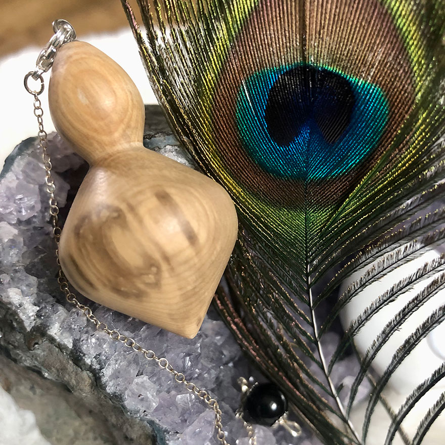 Pendule en buis et obsidienne (pendule 6)