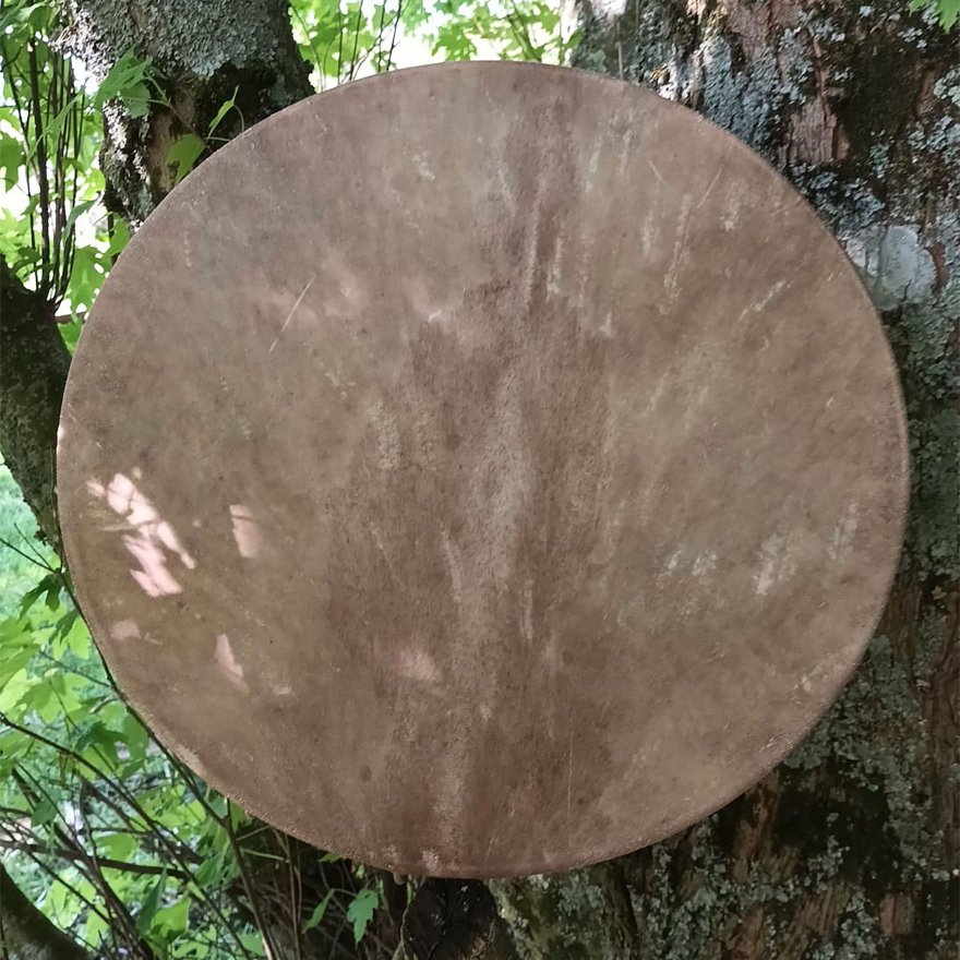 Tambour tissé bleu, jaune et violet (tambour 9)