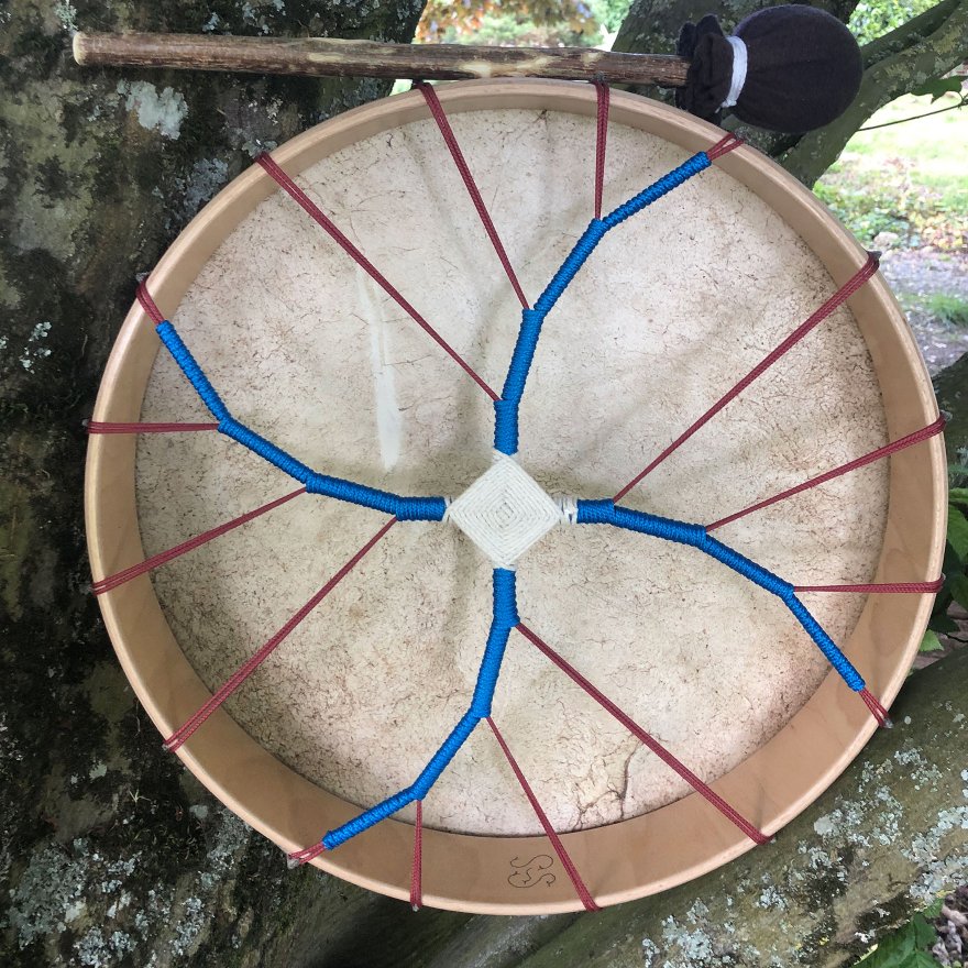 Tambour tissé bleu et bordeaux (tambour 30)