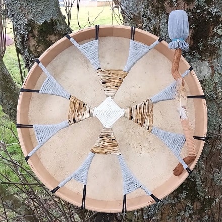 Tambour tissé beige et gris (tambour 25)